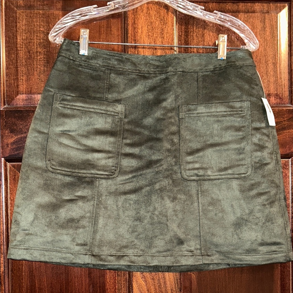 Old Navy Olive Green Suede Skirt
